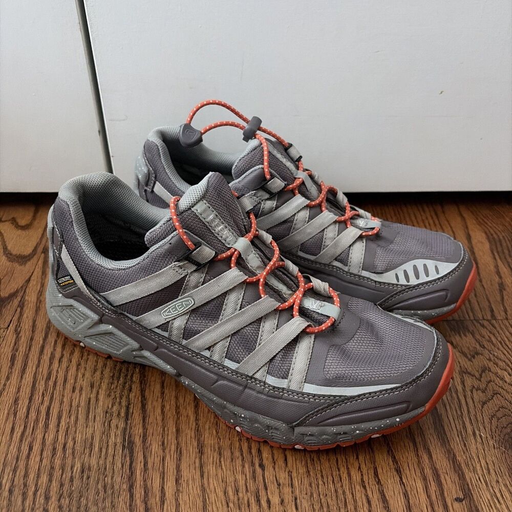 Keen Women's Versatrail Waterproof Hiking Shoes Shark/Tiger Lily Sz 10 US